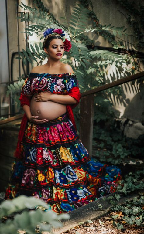 Maternity Pictures Inspired By Authenticity And Culture Of Mexican Folklore Mexican Maternity Shoot, Creative Photoshoots, Pregnancy Photoshoot Ideas, Mexican Folklore, Couple Pregnancy Photoshoot, Pregnant Outfits, Baby Pictures Newborn, Pregnancy Pics, Maternity Shoot Ideas