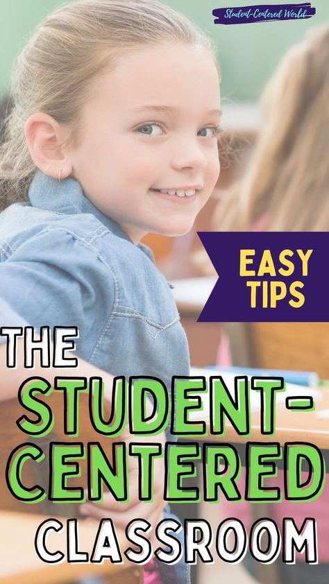 Easy tips for the student-centered classroom with female student turning around in desk and smiling Personalized Learning Elementary, Led Classroom, Student Centered Learning Activities, Class Community, Student Centered Classroom, Student Of The Week, Student Centered Learning, Inquiry Learning, Student Choice