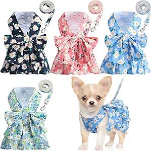 Short Dog Leash, Dress Harness, Small Dog Dresses, Dog Harness Dress, Harness Dog, Short Dog, Harness Dress, Princess Dog, Small Dog Clothes