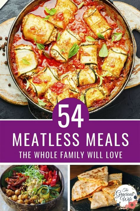 Meatless Meals Dinners, Meatless Dinner Ideas, Meatless Meals Healthy, Meatless Dinners, Dinner Ideas For Family, Monday Recipes, Meatless Meal, Easy Vegetarian Dinner, Meatless Monday Recipes