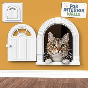 Large Cat Door for Wall Interior, Stylish & Functional Pet Door, No Training Needed Easy DIY Installation, No-Flap, Perfect for Privacy & Safety, Spacious, Fits Cats Up to 20 Lbs Manor Interior, Cat Flap, Pet Doors, Door Interior, Pet Door, Cat Door, Large Cats, Cat Litter Box, Indoor Cat