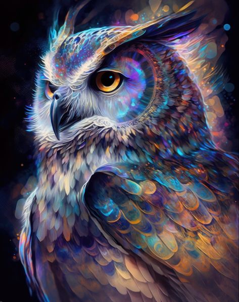 Fantasy Owl Art, Owl Fantasy Art, Soul Tied, Giant Owl, Fantasy Owl, Owl Paintings, Owls Wallpaper, Cute Owls Wallpaper, Nocturnal Birds