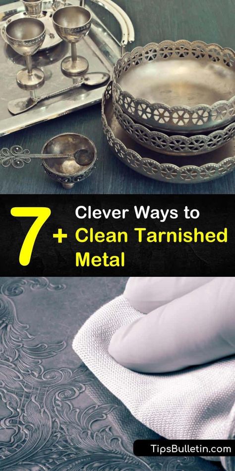 Learn how to remove tarnishing from metal surfaces using ingredients at home. Clean silver with warm water, aluminum foil, and baking soda, and remove tarnish and grime from metal with toothpaste, lemon juice, and a toothbrush. #cleaningtarnishedmetal #tarnished #metal #cleaner #metaltarnish Baking Powder For Cleaning, Cleaning Tarnished Silver, Baking Soda Benefits, Baking Powder Uses, How To Clean Silver, Diy Cleaning Solution, Tarnish Remover, Baking Soda Uses, Cleaning Silver Jewelry