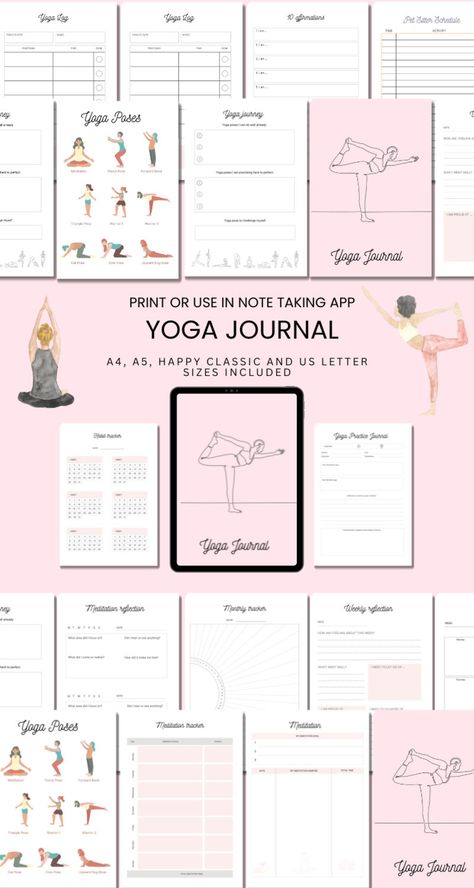 Yoga Journal Printable Yoga Planner Goodnotes Digital Yoga Sequence Log for Yogi Meditation Tracker for Yoga Poses Printable Gift for Yogi - Etsy UK #simpledigitalplanner😎. Meditation Planner, Meditation Tracker, Yoga Template, Yoga Planner, Class Planner, Yoga Lessons, Yoga Sequence, Schedule Planner, Lesson Planner