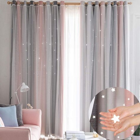 Star Curtains, Girl Curtains, Girls Bedroom Curtains, Princess Room Decor, Stylish Curtains, Dekorasi Kamar Tidur, Kids Curtains, Curtains Living, Home Curtains