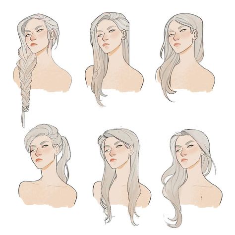 Pelo Anime, Drawing Hair Tutorial, Digital Art Beginner, Figure Drawing Reference, Hair Reference, Art Base, Art Poses, How To Draw Hair, Drawing Base