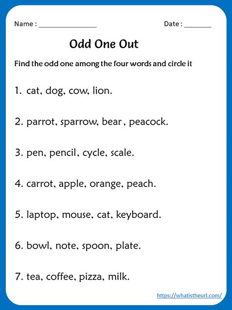 Odd One Out Worksheets For 3rd Grade Work Sheets For 3rd Grade English, English Worksheets For Class 3, Worksheet For Class 3 English, English Ukg Worksheet, English 3rd Grade Worksheets, Odd One Out Worksheet For Kids, Evs Worksheet For Class 3, Evs Worksheets For Grade 2, English Worksheets For Grade 4