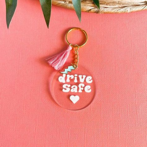 Preppy Keychain, 10 Dollar Gifts, Drive Safe Keychain, Love Keychain, Girly Car Accessories, Boho Keychain, Door Gift, Car Hangers, Girly Car