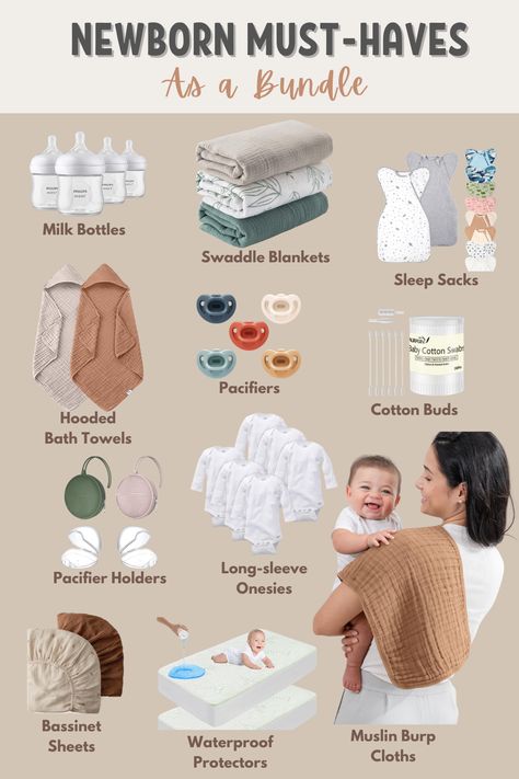 What are the absolute newborn bundle must-haves for first-time moms?" 🤔 From essential baby gear to must-have newborn products, discover the top newborn essentials every new mom needs to make life easier in those first few months! 2nd Time Mom Must Haves, Baby First Outfit Hospital, Newborn Tips New Moms, Amazon Baby Must Haves, First Time Mom Must Haves, Essentials For Newborn, Postpartum Prep, Nontoxic Baby Products, Mom Checklist