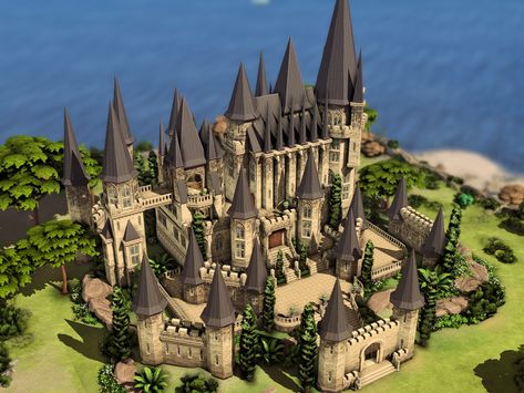 The Sims Resource - Huge Castle Sims 4 Castle, Medieval Vampire, Sims 4 Lots, Huge Castle, Castle House Plans, Castle Floor Plan, Falling Water House, The Sims 4 Lots, Castle Estate