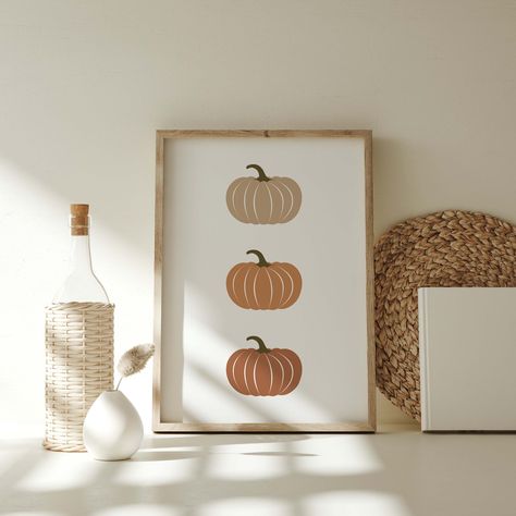 Get your home ready for autumn with our chic and minimal Hello pumpkin print. Hurry up, add our boho autumn pumpkin print to your basket, and head to the checkout. It's quick, simple, and super easy!  ORDER, DOWNLOAD, PRINT & ENJOY  Welcome to FiveTwoNineDesings - Your one-stop solution for all your decoration and gifting needs - one digital download is all you need. You don't have to throw away your old frame. Just give it a quick wipe down, print one of our many designs, and voila! An instant Autumn Wall Art Prints, Hello Autumn Sign, Simple Home Decor Paintings, Autumn Aesthetic Decoration, Cosy Autumn Decor, Autumn Wall Prints, Homemade Fall Decor, Boho Autumn Decor, Easy Fall Decorations