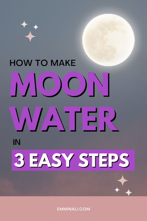 Collecting Moon Water, How To Make Full Moon Water, How To Make Moon Water Witchcraft, Diy Moon Water, Full Moon Water Uses, Making Moon Water, How To Make Moon Water, Moon Water How To Make, Moon Charged Water