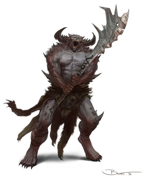 Tanarukk - 1d4chan Demon Orc, Fantasy Demon, Beast Creature, D D Monsters, Creature Artwork, Dnd Monsters, Dungeons Dragons, Dungeons And Dragons Characters, D&d Dungeons And Dragons