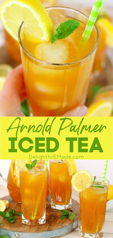 Easy Arnold Palmer Recipe, Healthy Arnold Palmer, Arnold Palmer Cocktail, Spiked Iced Tea, Arnold Palmer Drink, Pinkity Drinkity, Booze Board, Batch Cocktail Recipe, Pineapple Mojito