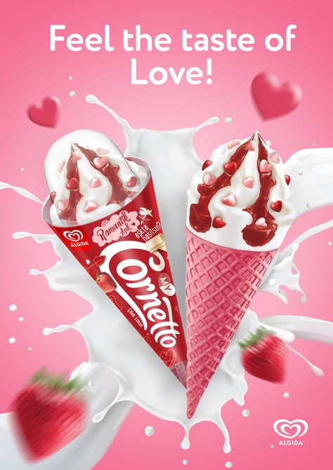 Ice Cream Advertisement Graphic Design, Milkshake Ads, Ice Cream Product Design, Food Product Poster, Product Manipulate, Info Poster Design, Product Manipulate Photoshop, Advertisement Poster Product, Ice Cream Graphic Design