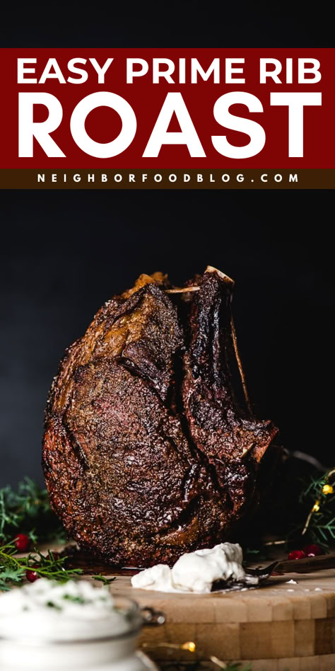 Learn how to cool foolproof prime rib roast! This easy Thanksgiving dinner recipes uses the closed door method. Tender and juicy with a crisp, golden brown exterior, this easy prime rib roast is the BEST. Don't forget the horseradish cream sauce for this busy weeknight dinner! Prime Rib Roast Oven 12 Pounds, How To Prepare Prime Rib, Cooking A Rib Roast In The Oven, No Fail Prime Rib Roast, How To Cook Prime Rib In Oven, How To Cook Prime Rib, How Long To Cook Prime Rib In The Oven, Prime Rib In Oven, Prime Rib Au Jus Recipe