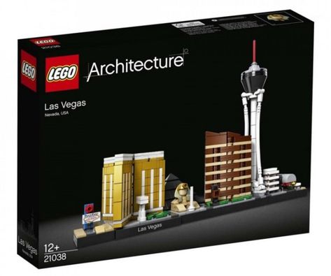 Las Vegas skyline has been redesigned Lego Architecture Skyline, Lego Architecture Building, Lego Architecture Set, Las Vegas Attractions, Vegas Attractions, Dubai Skyline, Vegas Skyline, Architecture Series, Architecture Set