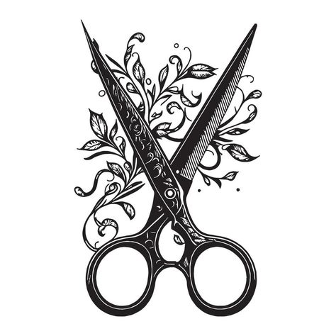 Old Scissors, Holding Scissors, Scissors Drawing, Hand Drawing Sketch, Scissors Logo, Vintage Scissors, Doodle Fonts, Haircut Designs, Sketch Style