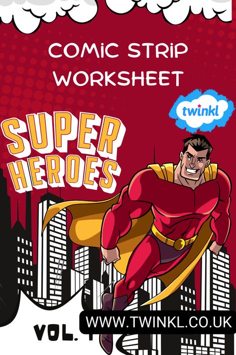 Comic Strip Worksheet Finish The Comic, Superhero Stories, Worksheet For Kids, Classroom Labels, Back To School Supplies, School Resources, The New School, New School Year, Get It Now