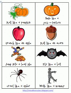 Halloween Gross Motor, Movement Cards, Creative Movement, Preschool Fall, Halloween Games For Kids, Halloween Music, Halloween Preschool, Pediatric Therapy, Gross Motor Activities