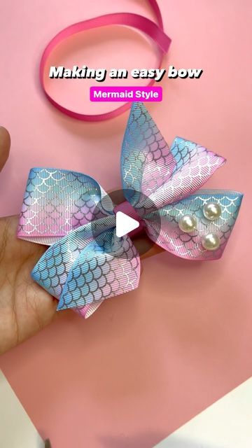 How To Make Hair Ribbons, Halloween Hair Bows, Making Bows, Hair Bow Tutorial, Mermaid Diy, Christmas Hacks, Hair Ribbons, Gift Wrapping Bows, Bow Tutorial