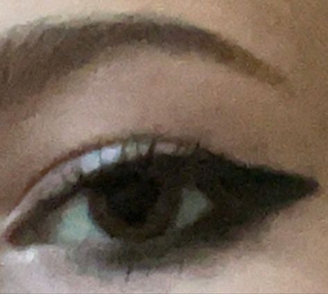 Blended black eyeliner, brown eye, inner corner highlight Blended Eyeliner, Messy Eyeliner, Star Atlas, Thick Eyeliner, Mess Up, Blending, Eyeliner, Make Up, Skin