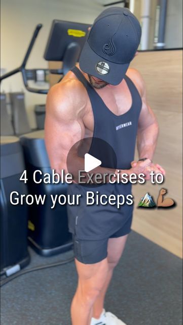 Alex Ineson on Instagram: "4 Cable Exercises to Grow your Biceps! 🏔️💪🏽  1. Straight Bar Curl ☑️ Elbows tucked in ☑️ Slow eccentric (lowering)  2. Isolateral Faceaway Curl ☑️ Step out from machine ☑️ Keep elbows back  3. Standing Single-Arm Preacher Curl ☑️ Stabilise with inactive arm ☑️ Pause at the top  4. Rope Hammer Curl ☑️ Keep hands separated ☑️ Don’t lean back  #biceps #bicepsworkout #armday #workoutroutine #onlinetrainer #bodybuilding #shredded #trainhard" Biceps On Cable Machine, Cable Exercises, Cable Workout, Preacher Curls, Lean Back, Hammer Curls, Cable Machine, Biceps And Triceps, Arm Day