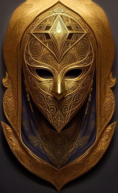 Gold Mask Fantasy Art, Golden Mask Fantasy Art, Gilded Mask, Emperor Armor, Gold Veil, Golden Mask, Mother Africa, D D Items, Desert Fashion