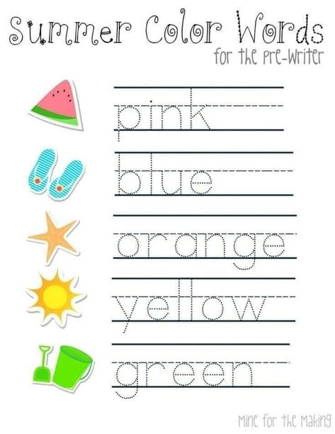 Phonics Reading Activities, Writing Printables, School Age Activities, Elementary Learning, Color Words, English Activities For Kids, Kids Worksheets Preschool, Free Kindergarten Worksheets, Montessori Toddler Activities