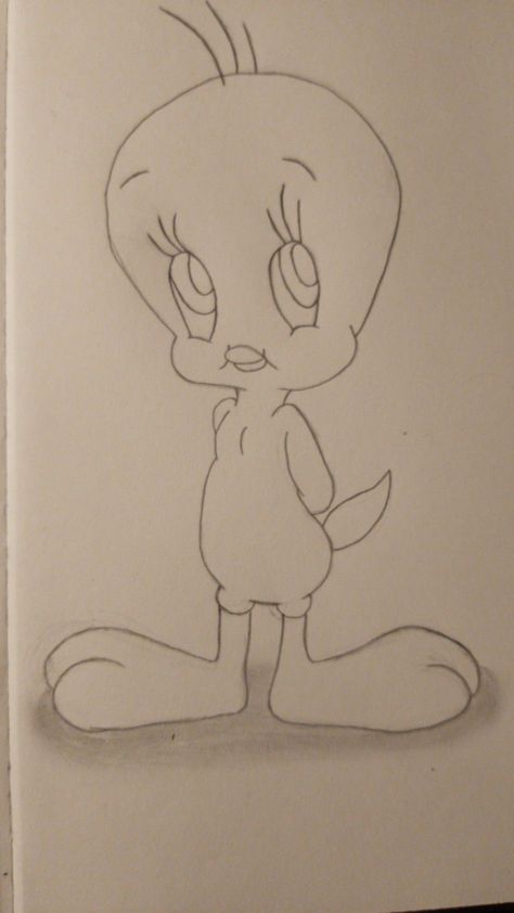 Tweetie Bird Drawing, Tweety Sketch, Tweety Drawing, Oldie Drawings, Pictures To Trace, Tweety Bird Drawing, Easy Graffiti Drawings, Easy Disney Drawings, Chicano Drawings