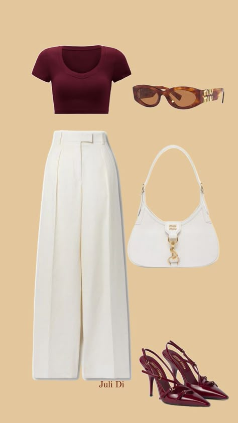 Outfit Inspo Elegant, White Outfit Inspiration, Red And White Outfit, Business Casual Outfit, White Outfit, Money Aesthetic, Old Money Aesthetic, Fancy Outfits, Elegant Outfit