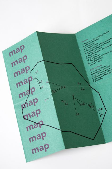 birmingham design festival | visual identity on Behance Map Cover Design, Map Editorial Design, Event Map Illustration, Poster Map Design, Art Festival Branding, Graphic Map Design, City Identity Design, Festival Map Design, Event Map Design