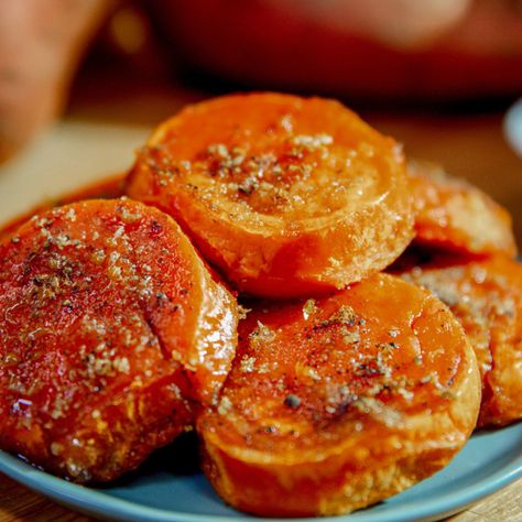 Sunny's Holiday Vibe Sweet Potatoes by Sunny Anderson Yam Patty Recipes Frozen, Frozen Yams Recipe, Sweet Potato Patties Recipes, Yam Patties Recipes, Yam Patties Recipes Frozen, Yam Patties, Frozen Sweet Potatoes, Vegetable Patties, Sweet Potato Patties