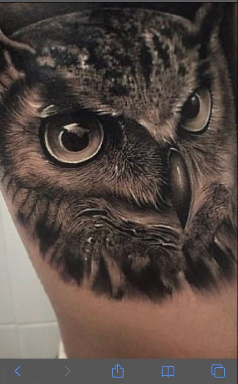 Black And White Owl Tattoo, Mens Owl Tattoo, Realistic Owl Tattoo, Parrot Tattoo, Bird Tattoo Men, Bird Ideas, Photo Realism, Vogel Tattoo, Realism Tattoos