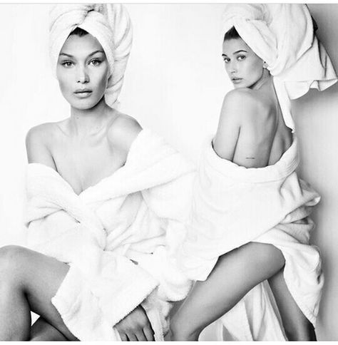 Bella Hadid and Hailey Baldwin by Mario Testino for Towel Series 2017 Towel Series, Bath Photography, Towel Girl, Mario Testino, Beauty Shoot, Beauty Photos, Harper's Bazaar, Photography Inspo, Bella Hadid