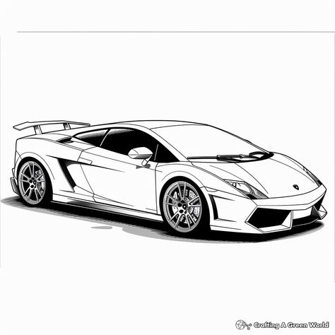 Lamborghini Coloring Pages, Race Car Coloring Pages, Cars Art, Cars Coloring Pages, Easy Coloring Pages, Lamborghini Gallardo, Car Colors, Lamborghini Aventador, Car Art