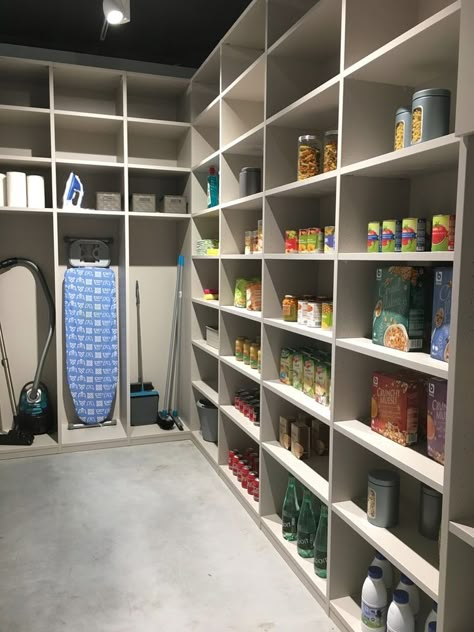 Utility Room Storage, Desain Pantry, Pantry Room, Storage Room Organization, Basement Storage, Kitchen Pantry Design, Pantry Ideas, Laundry Room Storage, Pantry Design