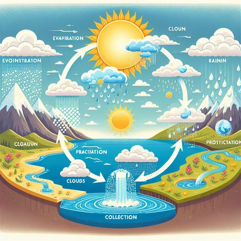 Water Cycle Poster, Water Cycle Project, The Water Cycle, Water Cycle, Sign Language, Water Drops, Creative Art, Cycling, Science