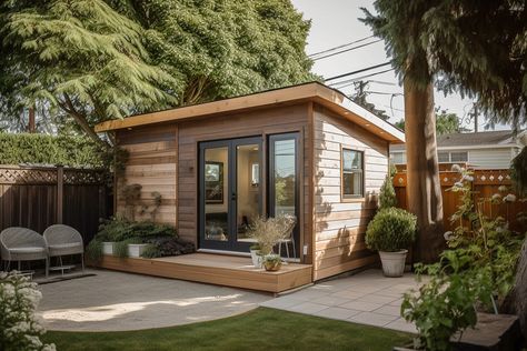 Tiny Home Backyard Guest Houses, Grandma Pods, Granny Pods Floor Plans, Backyard Tiny House, Tiny Guest House, Mother In Law Cottage, Guest House Small, Backyard Guest Houses, Guest House Plans