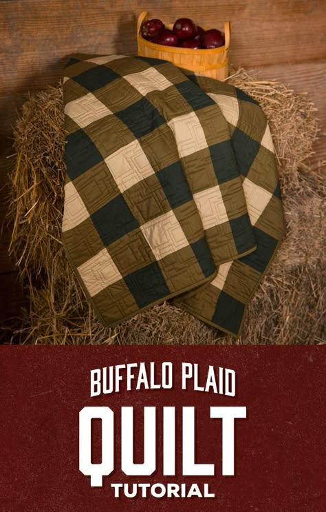 Buffalo Plaid Quilt Buffalo Check Quilt Pattern, Easy Flannel Quilt Patterns, Buffalo Plaid Quilt Pattern, Buffalo Plaid Quilt Patterns Free, Quilt Pattern For Men, Quilts For Men Patterns Free, Mens Quilts Ideas, Masculine Quilt Patterns, Gingham Quilts