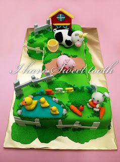 Number 2 Farm Cake, Farmhouse Cake, Barnyard Cake, Toddler Birthday Cakes, Picnic Cake, Barnyard Birthday Party, Farm Themed Birthday Party, Farm Cake, 2 Birthday Cake