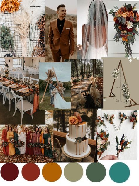 Earthy Summer Wedding Colors, Moody Rainbow Wedding, Moody Rainbow Color Palette, Boho Winter Wedding Color Schemes, Multicolor Fall Wedding, November Wedding Ideas Color Schemes, Moody Fall Wedding Colors, Moody Spring Wedding, Moody Wedding Colors