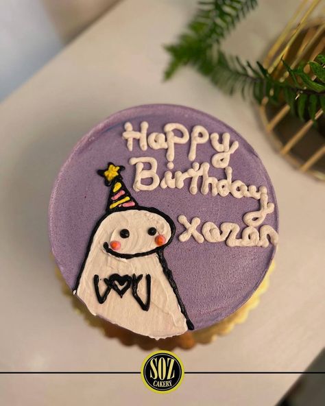 Purple animated drawing cake Purple Bento Cake, Aesthetic Bday Cakes, Animated Cake, Cakes Cartoon, Stick Character, Drawing Cake, Purple Cartoon, Healthy Weight Gain Foods, Cake Aesthetic