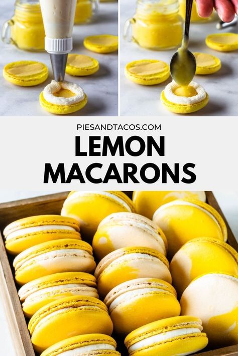 Macarons Lemon, Lemon Macaron Recipe, Macaroon Filling, Lemon Macaroons, Lemon Macarons, Macarons Macaroons, Macaron Filling, Amazing Meals, Chocolate Macaron