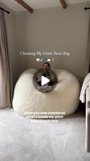 DANIELLE  DIXON | Home Interior | Cleaning | Renovation on Instagram: "Ever wondered what’s inside the giant bean bag or how on earth you clean the cover ? Well here’s how ✌🏻….
-
I have to point out that the label does actually say dry clean, and I’ve taken it to the laundrette before, but you know I was risking it and chucked it in the washing machine on a 20 degree wash. It ‘just’ fit in the machine kind 😂 It’s come out lovely, smells so fresh so was definitely worth the risk and I’m hoping now I’ve sorted the bags inside, hopefully next time it’ll be a whole lot easier. 
-
Tag someone who would love one of these ☁️✌🏻
-
-

-
🏷️ Beanbag - previous ad @greatbeanbags 
-
-
#satisfying #cleaningtips #giantbeanbag #giantbeanbagchair #beanbag #cleanwithme #minivlog #voiceover #welcometomyho Been Bag, Dixon Homes, Giant Bean Bag, Bean Bag Filling, Giant Bean Bag Chair, Bags Inside, Large Bean Bags, Giant Bean Bags, Art Studio Ideas