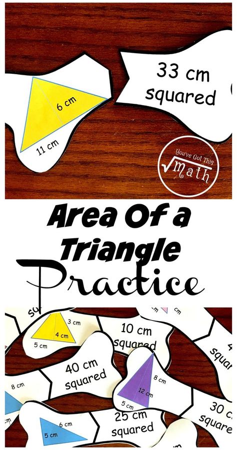 10 Helpful Puzzles to Provide Area of a Triangle Problems Area Of Triangles, Area Of A Triangle, Triangles Activities, Technology Lesson Plans, Steam Kids, Teaching Geometry, Triangle Worksheet, Maths Area, Math Activities For Kids