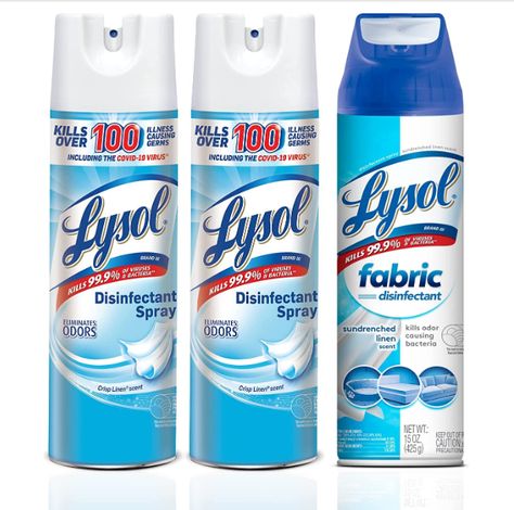 Was:	$17.95 Details
Price:	$16.29 ($0.31 / Ounce)
You Save:	$1.66 (9%) Lysol Spray, Disinfecting Spray, Disinfecting Wipes, Clean Linen, Disinfectant Spray, Fabric Spray, Deodorizing, Odor Eliminator, Coors Light Beer Can