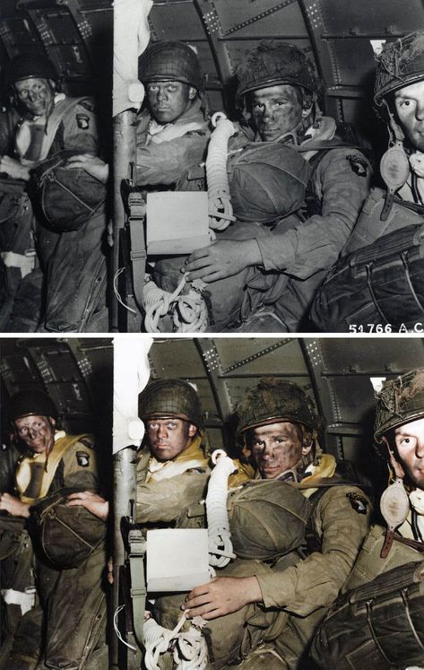 D-Day landings in colour - BBC News Future Music, D Day Landings, Landing Craft, Parental Guidance, White Pictures, Band Of Brothers, Image Caption, American Soldiers, White Picture