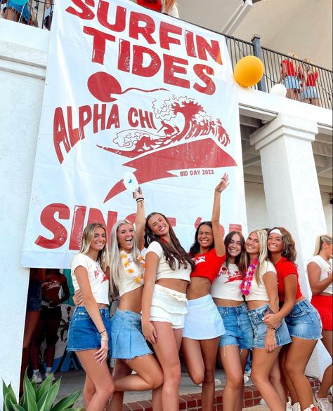 Bid Day Aesthetic, Spirit Week Themes Sorority, Spirit Week Ideas Sorority, Sorority Recruitment Ideas, Work Week Themes Sorority, Unique Bid Day Themes, U Of Arizona, Bid Day Ideas, Chi Omega Recruitment