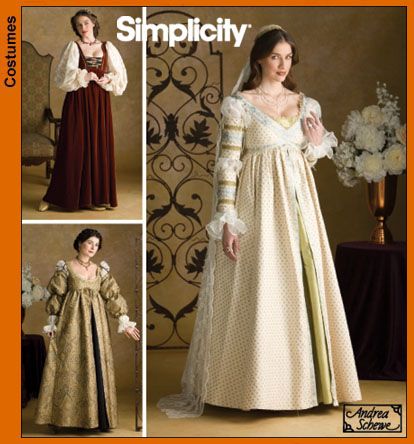 Colonial Dress Pattern, Renn Faire, Butterick Dress Patterns, Colonial Dress, Simplicity Patterns Dresses, Dresses By Pattern, Costume Sewing Patterns, Wedding Dress Patterns, Clothes Sewing